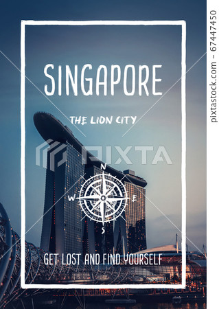 Singapore, the lion city. Trendy travel design, Singapore, the lion city. Trendy travel design, 67447450