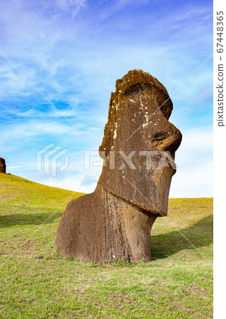 Stone statues Moai on Easter Island Rapa Nui Stone statues Moai on Easter Island Rapa Nui 67448365