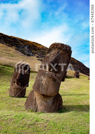 Stone statues Moai on Easter Island Rapa Nui Stone statues Moai on Easter Island Rapa Nui 67448366