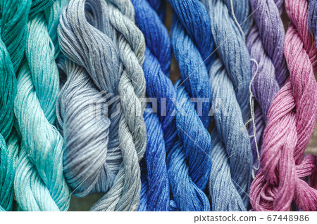 Colorful pattern background from embroidery thread 67448986