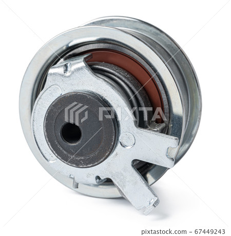 New car tension roller isolated on white background. 67449243