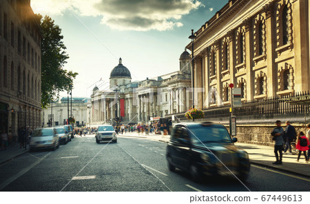 streets of London, sunset time, UK 67449613