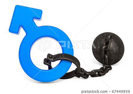 Male gender symbol with prison shackle Male gender symbol with prison shackle 67449939