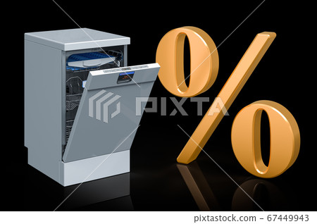 Dishwasher with golden percent symbol 67449943