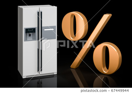 Discount concept. Modern fridge Discount concept. Modern fridge 67449944