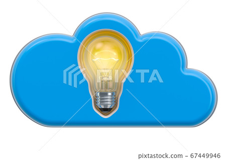 Computing Cloud with lightbulb inside Computing Cloud with lightbulb inside 67449946