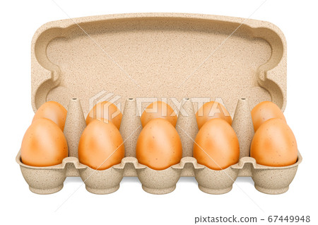 Brown Eggs in an egg carton, 3D rendering Brown Eggs in an egg carton, 3D rendering 67449948