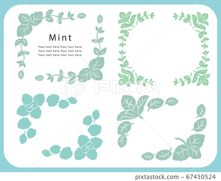 A set of frame materials using mint. Vector image. A set of frame materials using mint. Vector image. 67450524