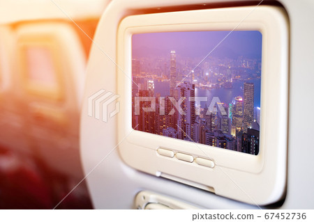 Aircraft monitor in front of passenger seat 67452736