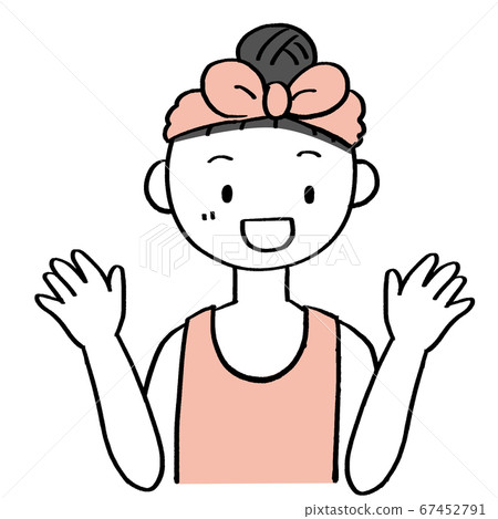 A woman in a camisole who is surprised and delighted Simple 67452791