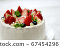 Cute homemade strawberry cake (chiffon) 67454296