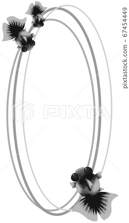 Vertical frame of gray goldfish (gray) Vertical frame of gray goldfish (gray) 67454449
