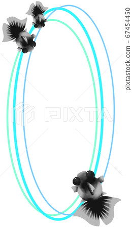 Vertical frame of gray goldfish (light blue) 67454450