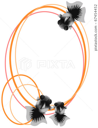 Vertical frame of gray goldfish (orange) Vertical frame of gray goldfish (orange) 67454452