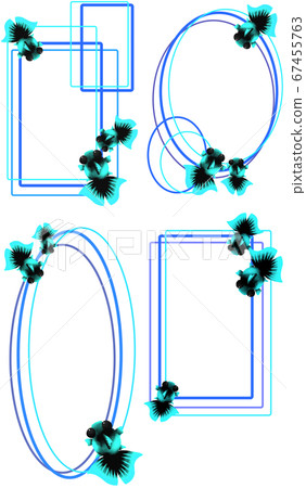 Vertical 4 types of light blue goldfish (blue) Vertical 4 types of light blue goldfish (blue) 67455763
