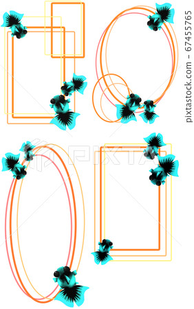 Vertical 4 types of light blue goldfish (orange) Vertical 4 types of light blue goldfish (orange) 67455765