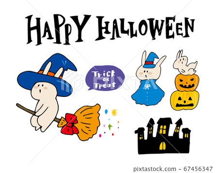 Halloween rabbit various materials - Stock Illustration [67456347] - PIXTA