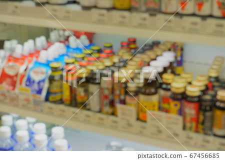 Blur image of sales shelf of energy drinks Blur image of sales shelf of energy drinks 67456685