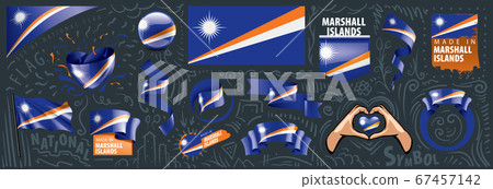 Vector set of the national flag of Marshall Islands in various creative designs 67457142