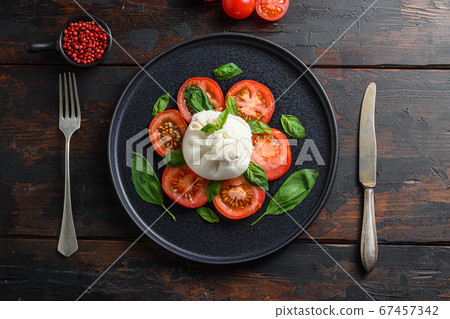 traditional italian burrata cheese Salad,olive 67457342