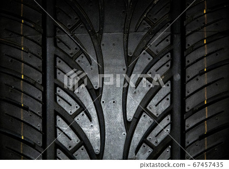 Car tire background, Tyre texture closeup 67457435