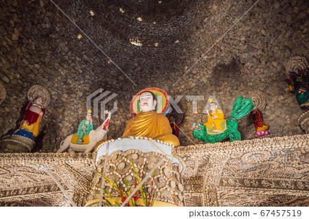 Chua Tu Van temple made of shells and corals or the dragon maze. Travel to Vietnam Concept Chua Tu Van temple made of shells and corals or the dragon maze. Travel to Vietnam Concept 67457519