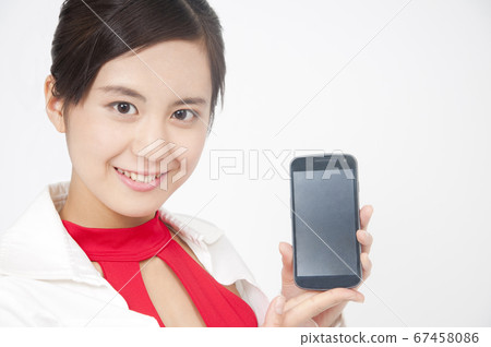 Campaign girl with smartphone Campaign girl with smartphone 67458086