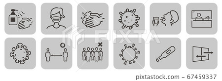washing one's hand, mask, respirator 67459337
