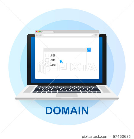 Banner with domain for concept design. Business icon. Check mark icon. Vector stock illustration. Banner with domain for concept design. Business icon. Check mark icon. Vector stock illustration. 67460685