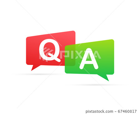 Question and Answer Bubble Chat on white background. Vector stock illustration. 67460817