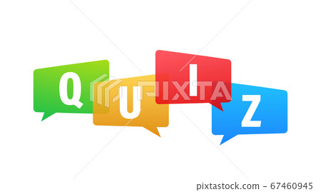 Quiz Logo With Speech Bubble Symbols Concept Stock Illustration