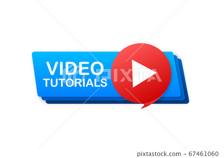 Video tutorials icon concept. Study and learning background, distance education and knowledge growth. Video conference and webinar icon, internet and video services. Vector illustration. 67461060