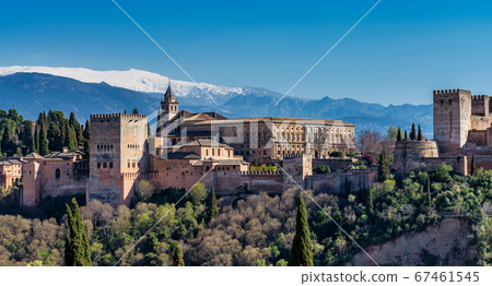 View of Alhambra Palace in Granada, Spain in View of Alhambra Palace in Granada, Spain in 67461545