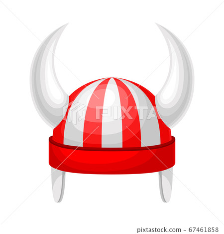 Viking Metal Hat with Horns as Funky Headgear Vector Illustration 67461858