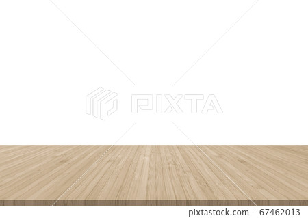 Isolated wood floor in sepia tan color with empty white wall background Isolated wood floor in sepia tan color with empty white wall background 67462013