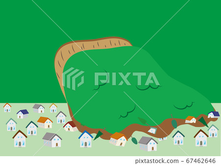 Illustration of a landslide caused by a landslide 67462646