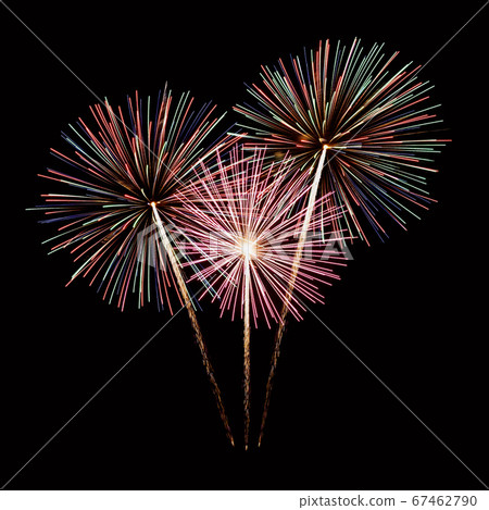 Beautiful colorful fireworks with night sky 67462790