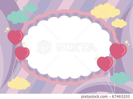 Cloud-shaped frame of cute heart-shaped balloons 67463203