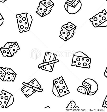Cheese Dairy Food Seamless Pattern Vector 67463302