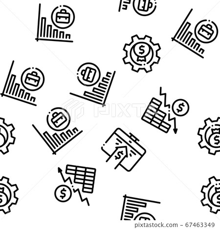 Bankruptcy Business Seamless Pattern Vector 67463349