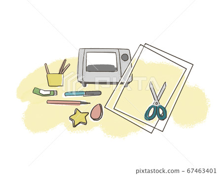 製作手繪可愛手工配件的插圖(prabang,切割和烘烤) 製作手繪可愛手工配件的插圖(prabang,切割和烘烤) 67463401