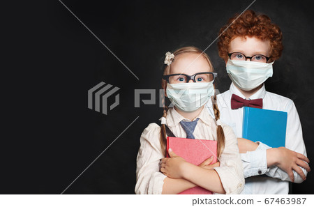 Happy smart children student boy and girl  67463987