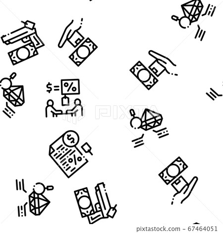 Pawnshop Exchange Seamless Pattern Vector 67464051