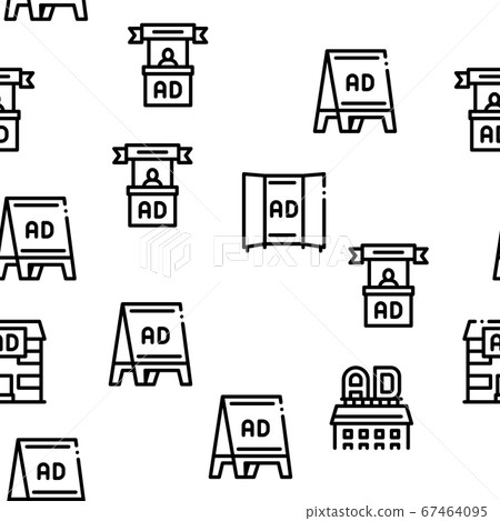 Outdoor Media Advertising Promo Icons Set Vector - Stock Illustration ...