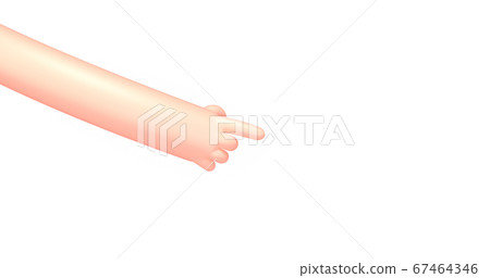 3d render cartoon hand with pointing finger 67464346