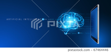 Artificial intelligence, brain abstract vector background, banner Artificial intelligence, brain abstract vector background, banner 67464446