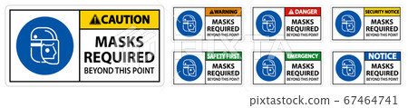Symbol Masks Required Beyond This Point Sign - Stock Illustration ...