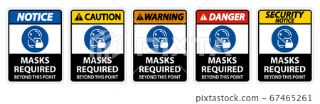 Caution Symbol Masks Required Beyond This Point... - Stock Illustration ...
