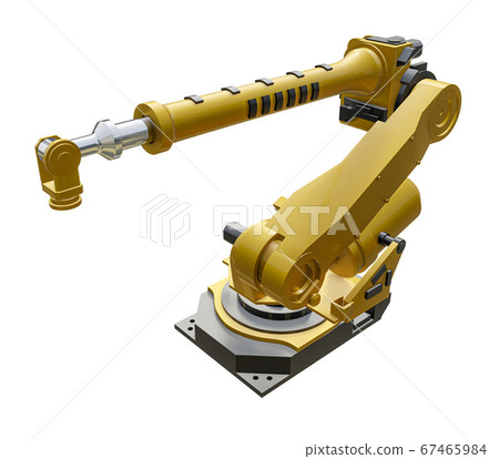 Yellow robot arm for industry 67465984