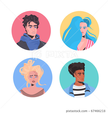 set mix race people profile avatars beautiful... - Stock Illustration  [67466218] - PIXTA